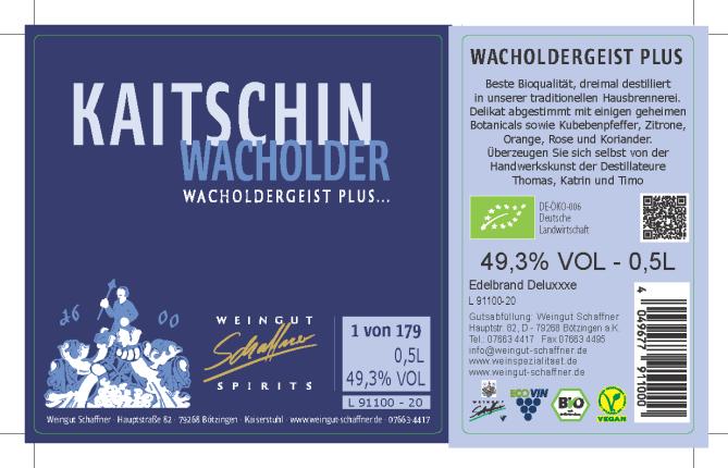 Kaitschin -Wachholdergeist Plus-