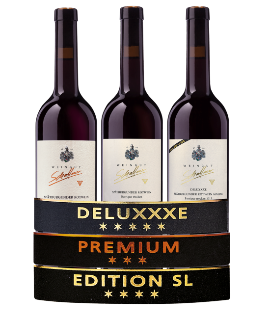Life Weinprobepaket virtuell Nr. 2 / Drei verschiedene Spätburgunder Premium/Edition SL/Deluxxxe - 3er Paket Versandkostenfrei